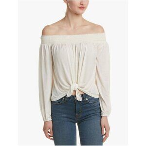 Bailey 44 Off Shoulder Front Knot Top Stretch Regatta Long Sleeve Medium Womens